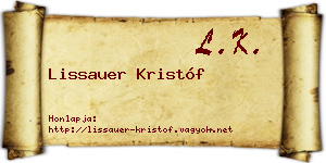 Lissauer Kristóf névjegykártya